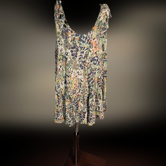 Jodifl Rayon Floral Sleeveless Tiered Print Dress Babydoll Size Large - Picture 3 of 14